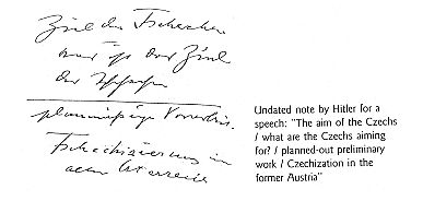 Czechs in Vienna "note by Hitler"