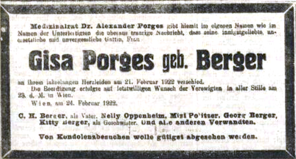 Gisa Porges, geb. Berger