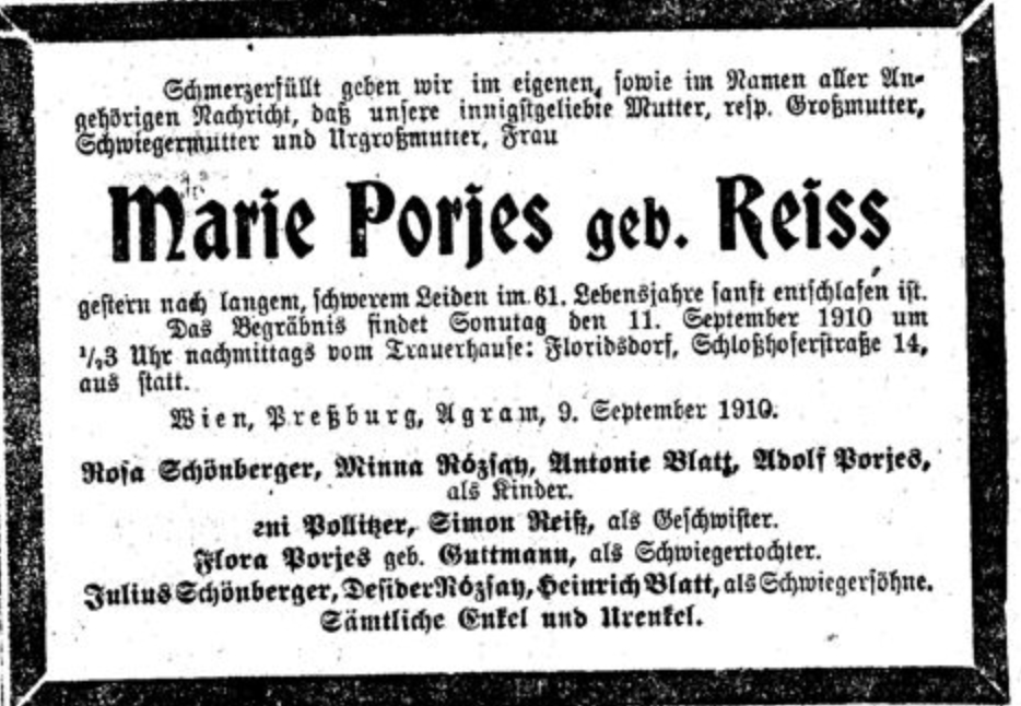 Marie Porjes, geb. Reiss