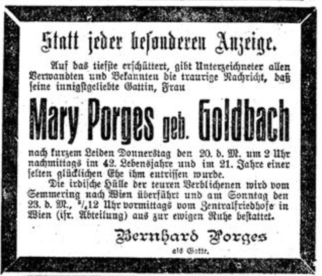 Mary Porges, geb. Goldbach