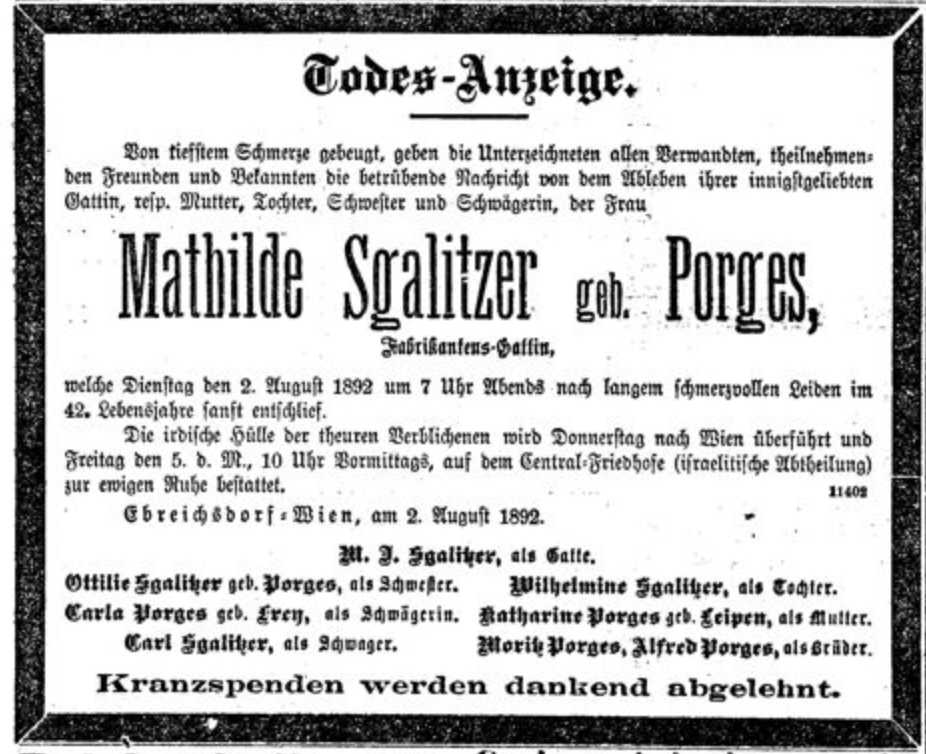 Mathilde Sgalitzer, geb. Porges (alt scan)