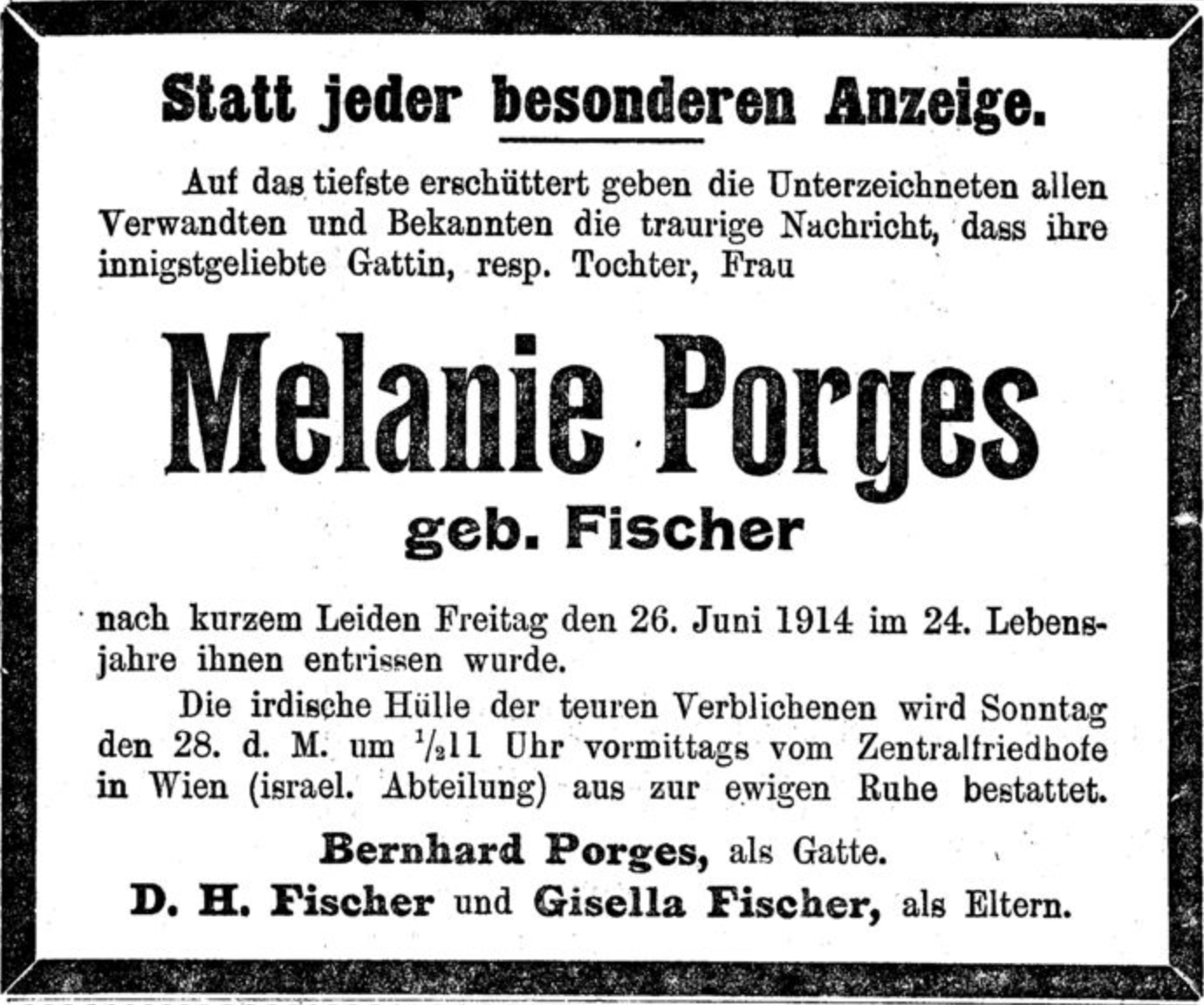 Melanie Porges, geb. Fischer