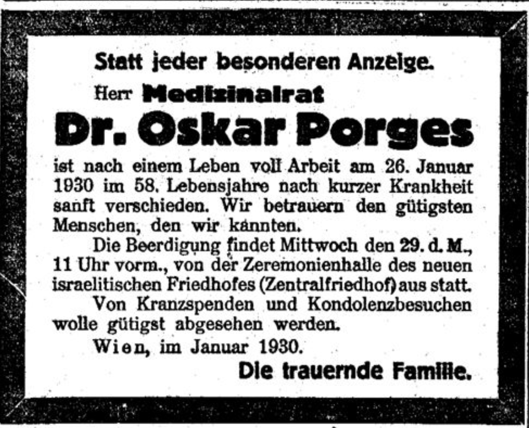 Medizinalrat Dr. Oskar Porges
