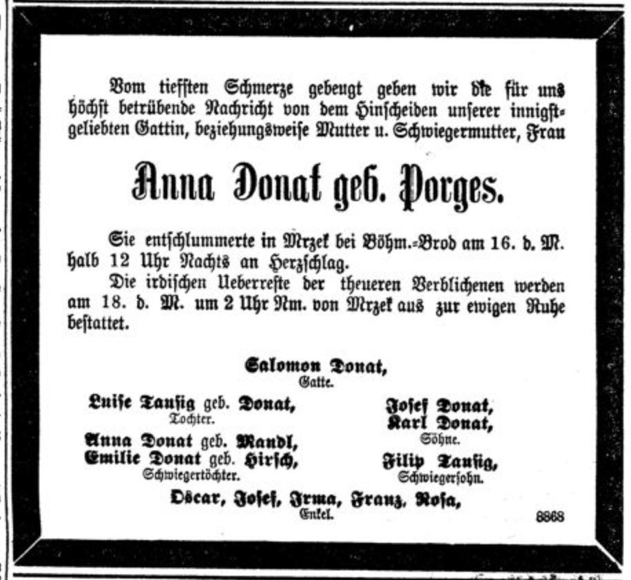 Anna Donat, geb. Porges