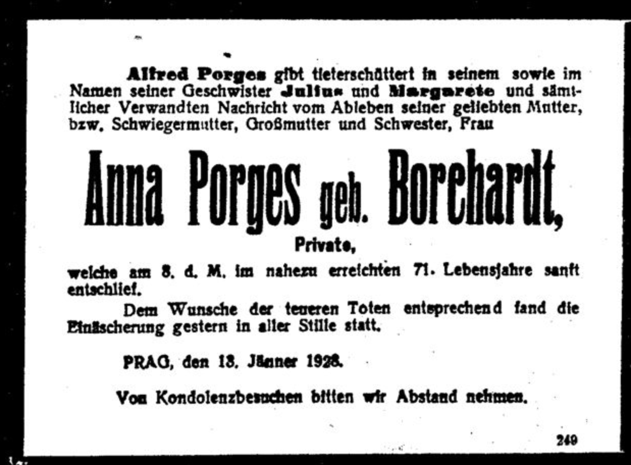 Anna Porges, geb. Borchardt