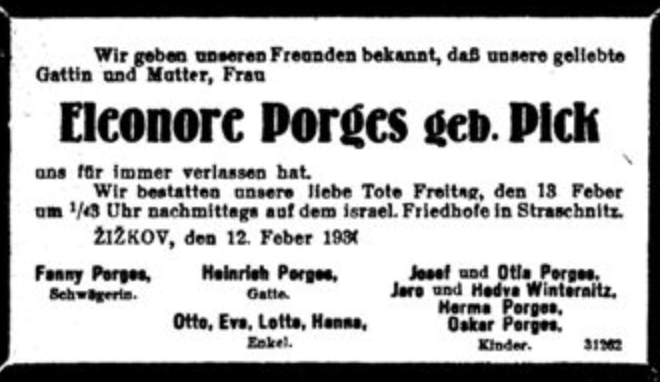 Eleonore Porges, geb. Pick