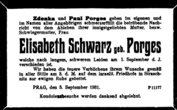 Elisabeth Schwarz, geb. Porges