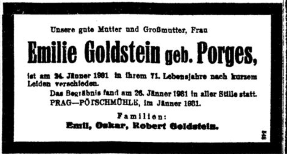 Emilie Goldstein, geb. Porges