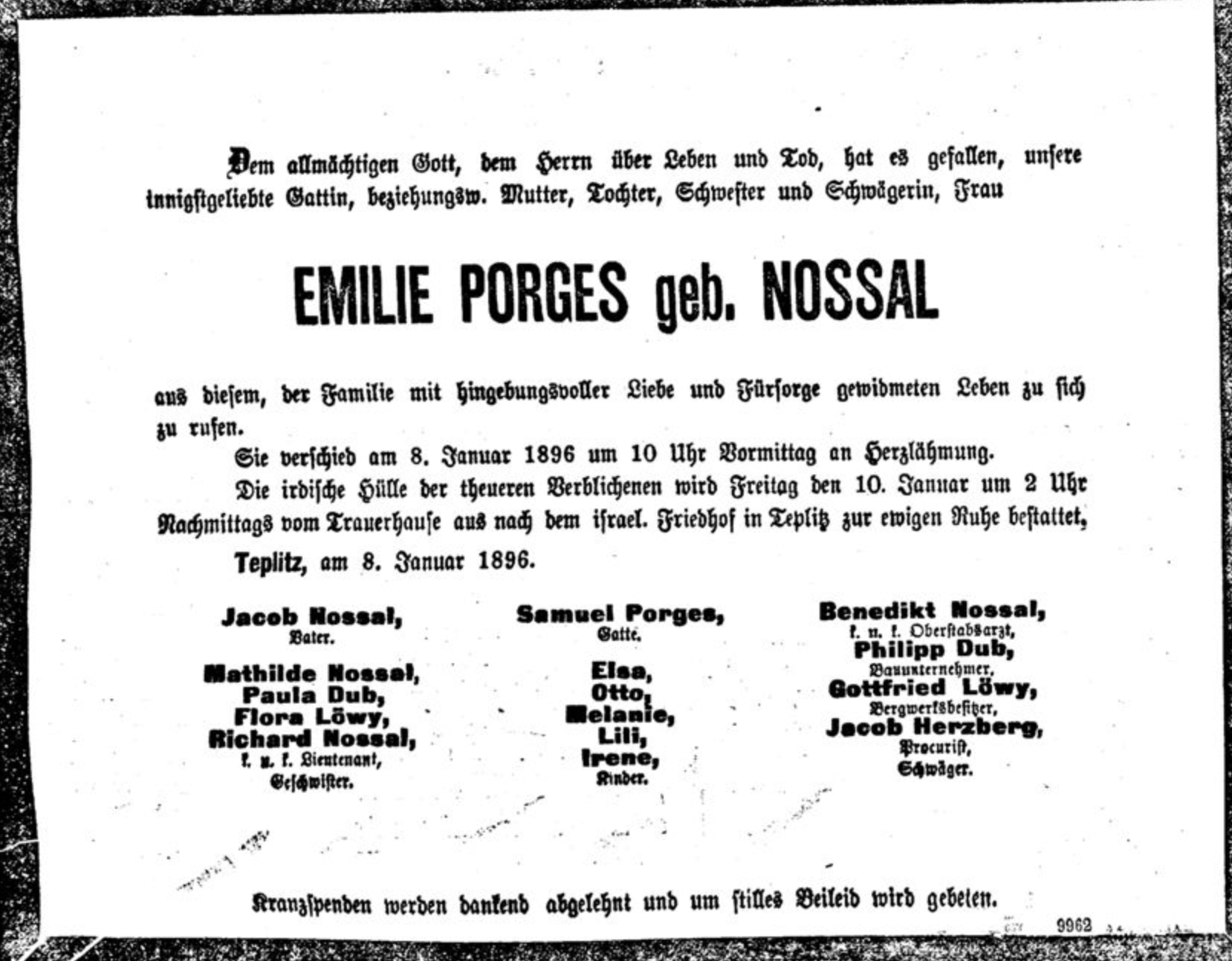 Emilie Porges, geb. Nossal