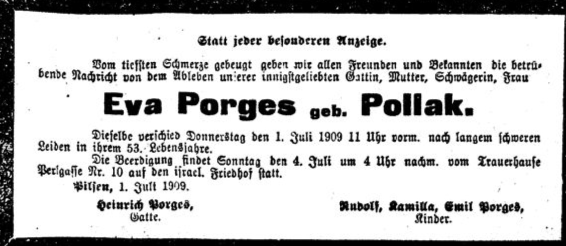 Eva Porges, geb. Pollak
