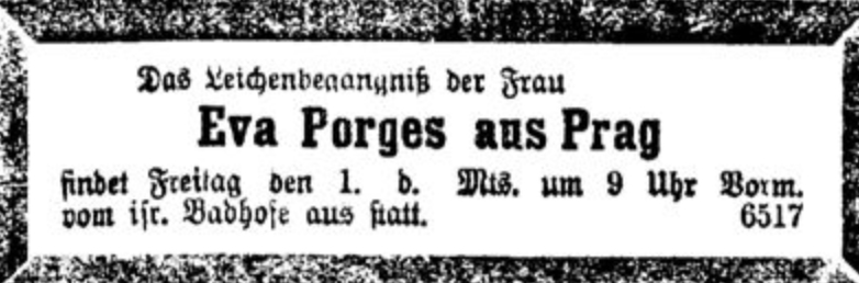 Eva Porges aus Prag