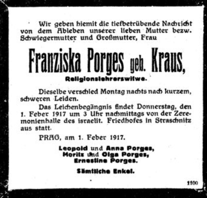 Franziska Porges, geb. Kraus