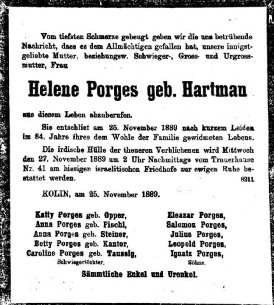 Helene Porges, geb. Hartman