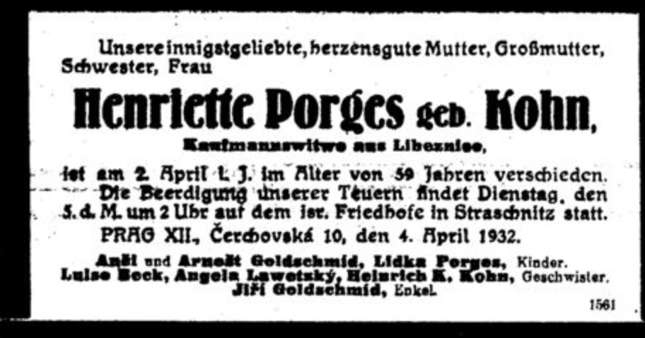 Henriette Porges, geb. Kohn