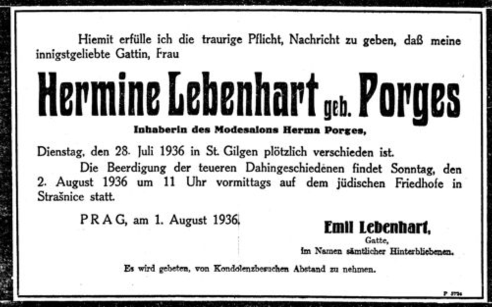 Hermine Lebenhart, geb. Porges