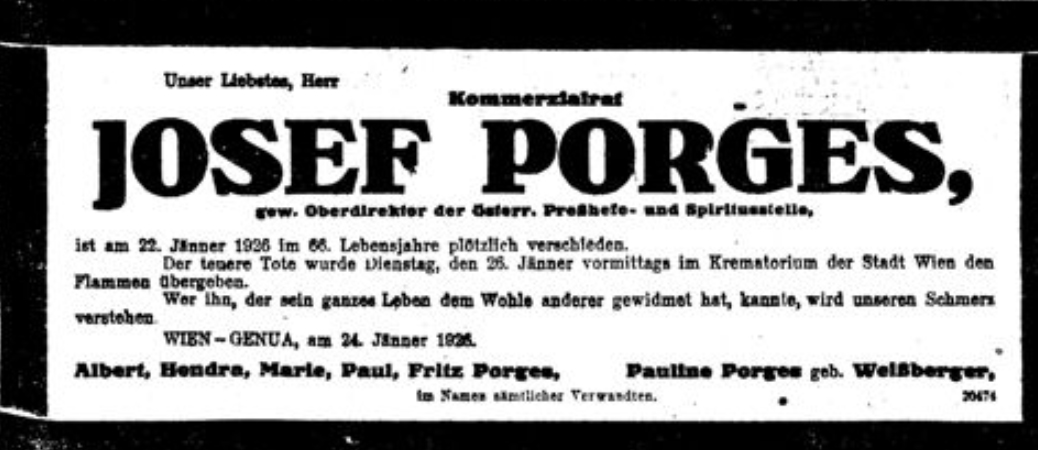 Kommerzialrat Josef Porges