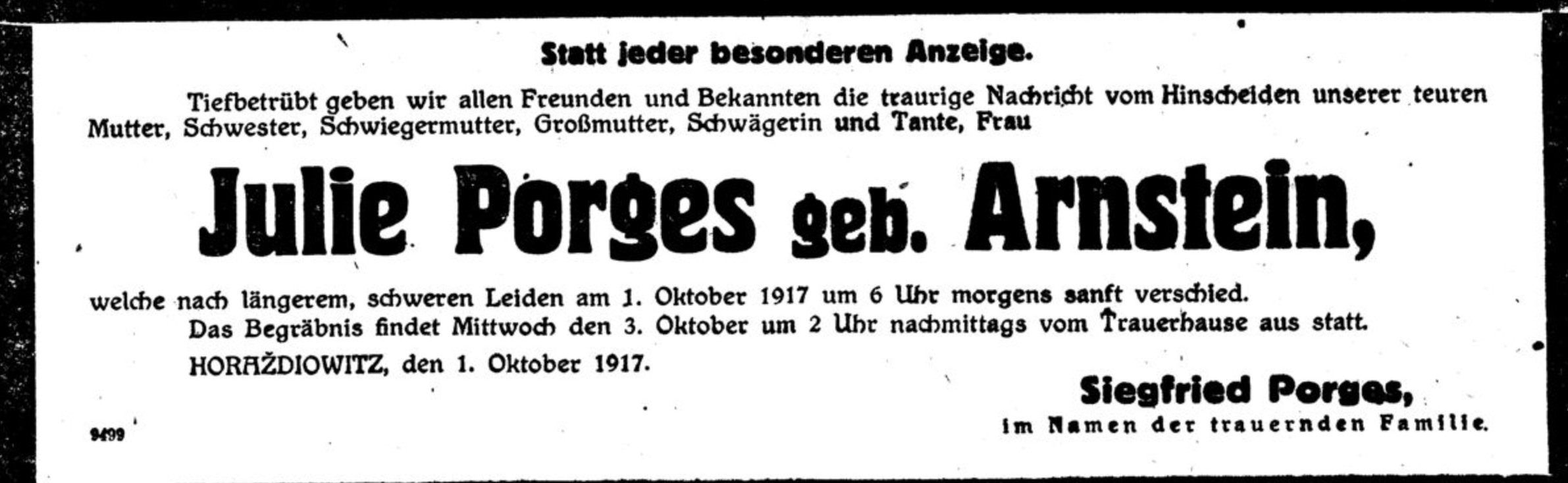 Julie Porges, geb. Arnstein