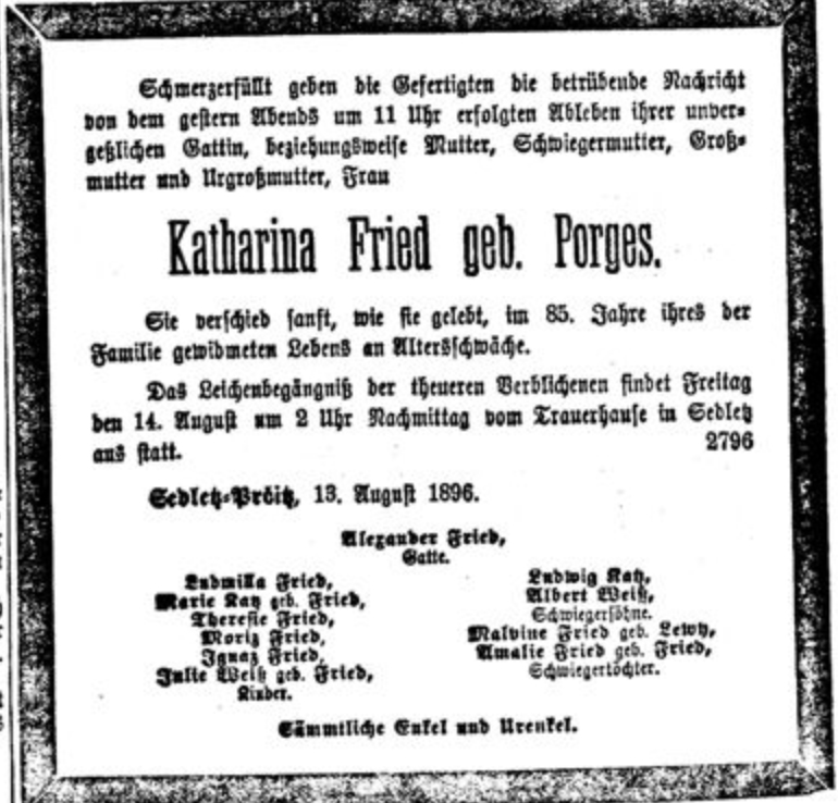 Katharina Fried, geb. Porges