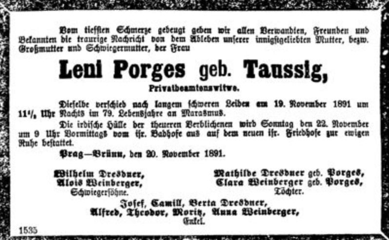 Leni Porges, geb. Taussig