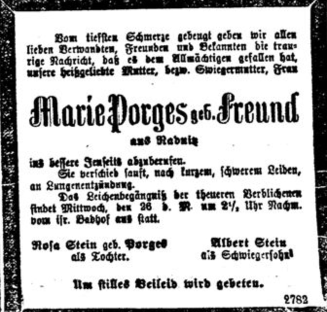Marie Porges, geb. Freund