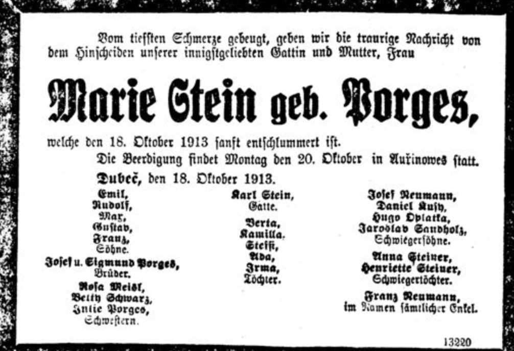 Marie Stein, geb. Porges