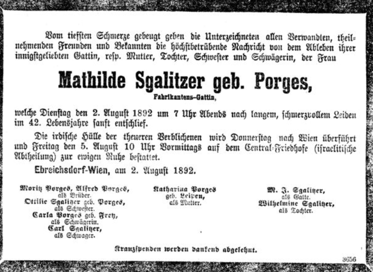 Mathilde Sgalitzer, geb. Porges