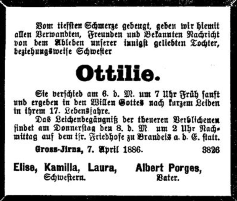 Ottilie Porges (young Fräulein)
