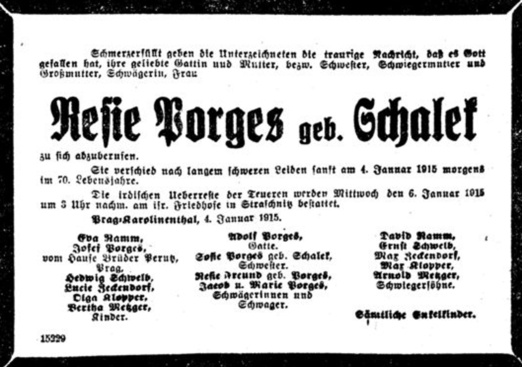 Resie Porges, geb. Schalek