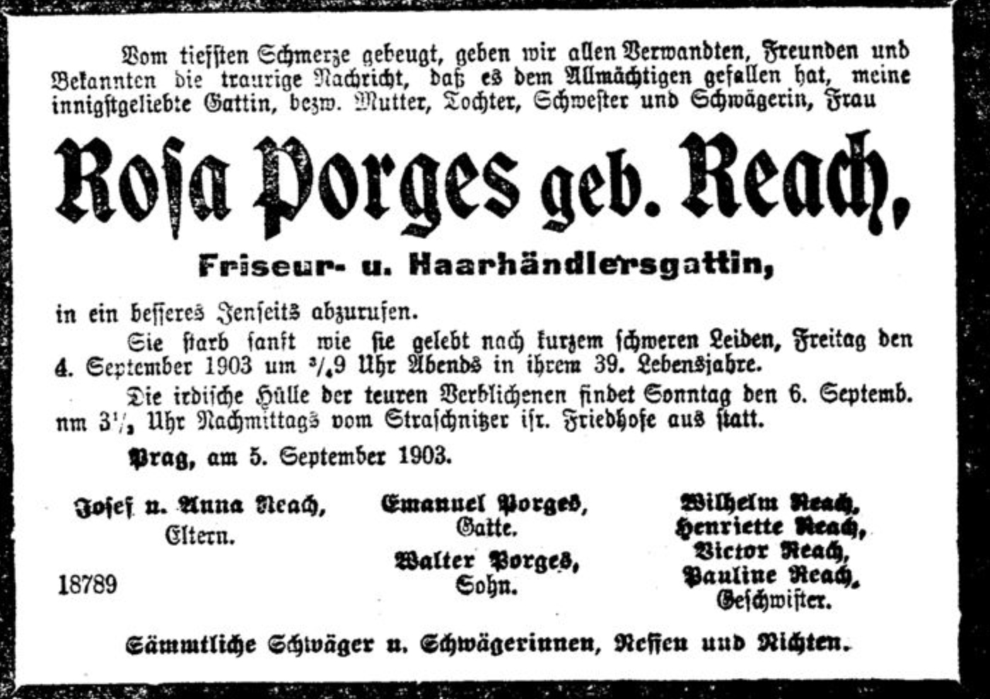 Rosa Porges, geb. Reach