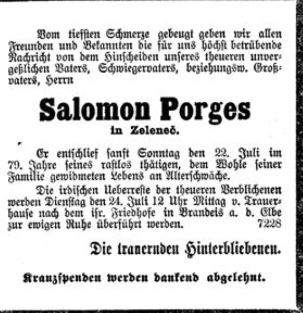 Salomon Porges (in Zelene)