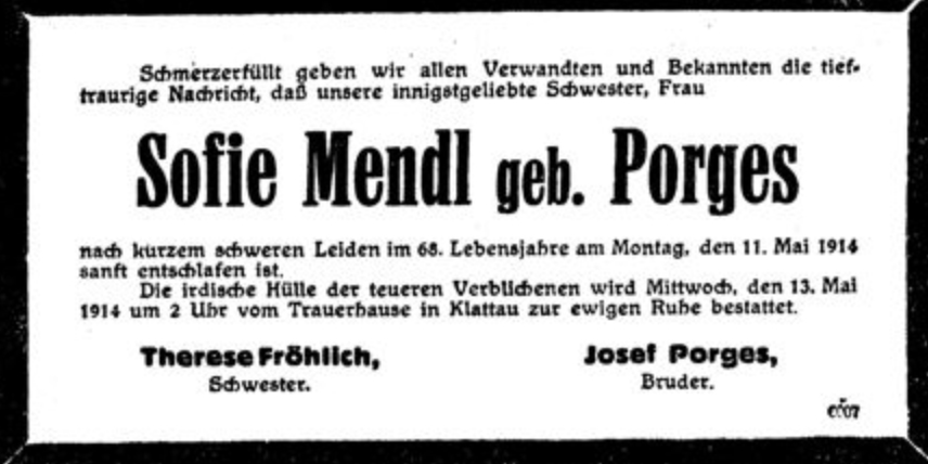 Sofie Mendl, geb. Porges