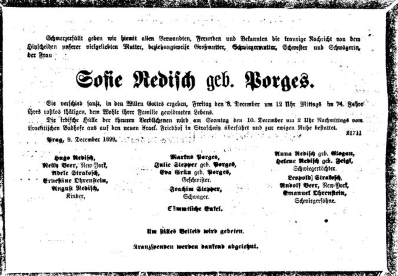 Sofie Redisch, geb. Porges